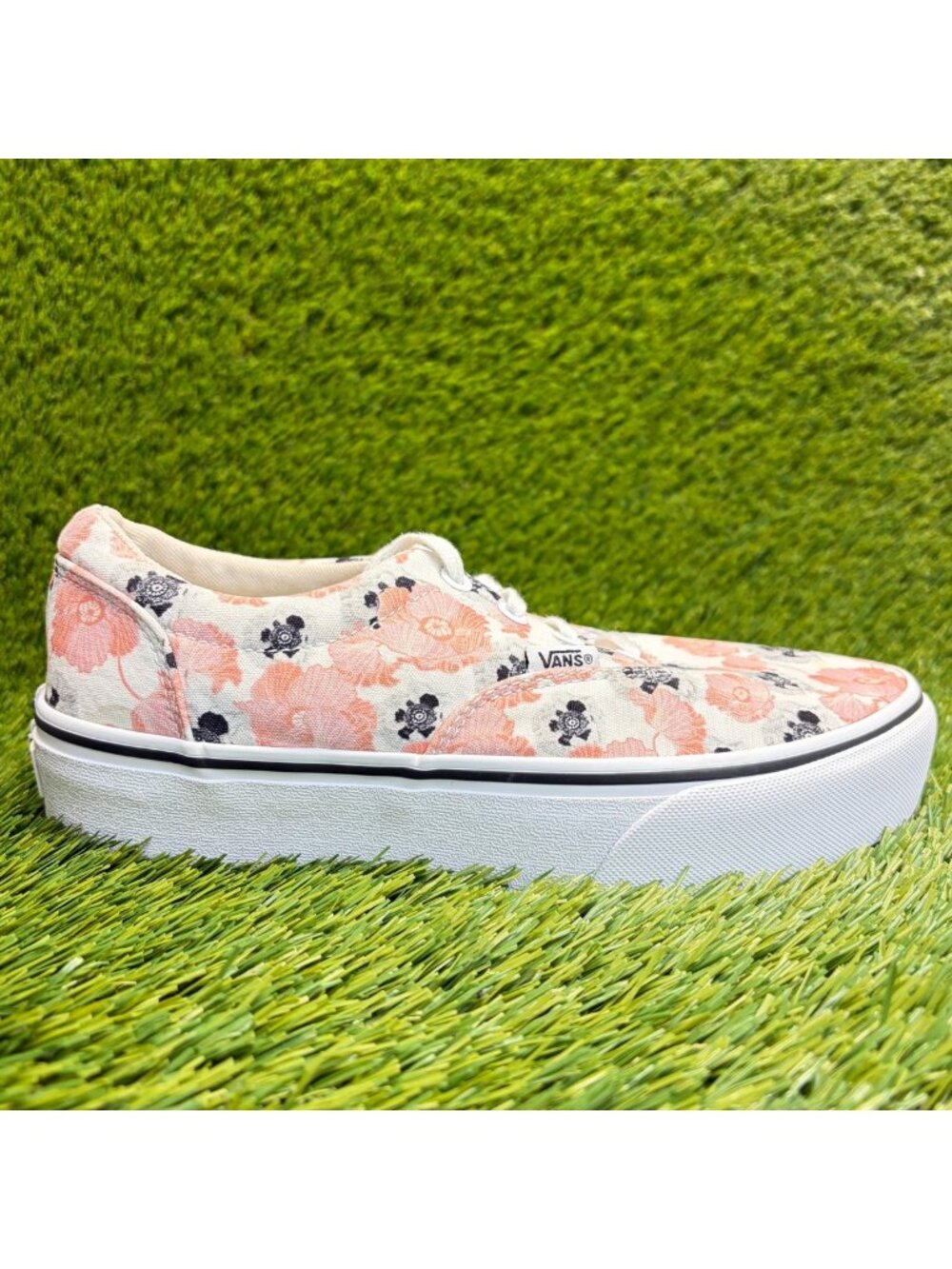 Vans Doheny Platform California Poppy Women Size 8 White Athletic Shoes Sneakers